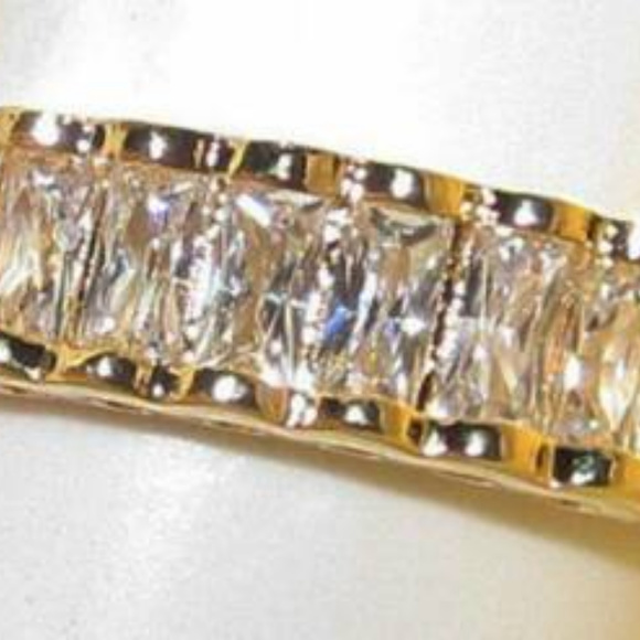 NWT ring baguette CZ stone white or yellow - Picture 2 of 8